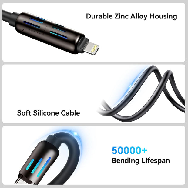4-in-1 Multi USB Charging Cable ( Random Color )
