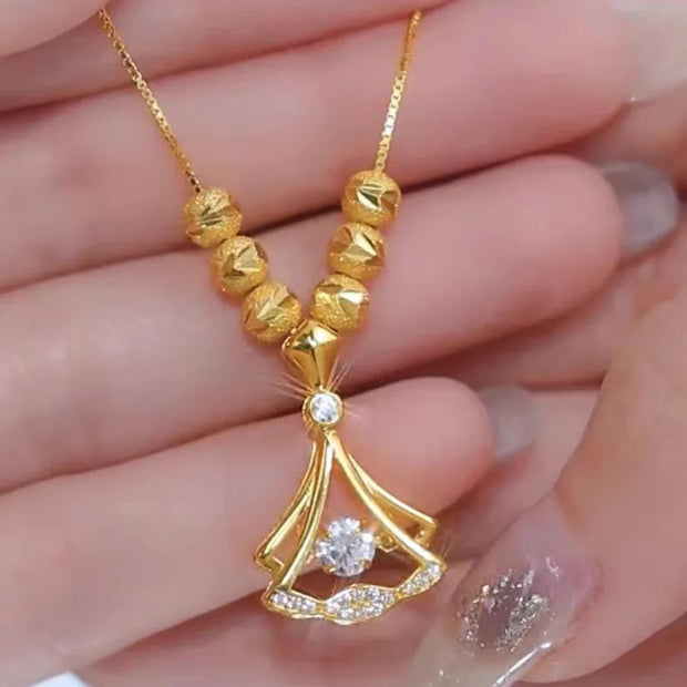 24K Gold Plated Fan Necklace