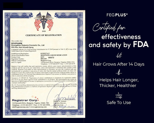 FEG Plus Hair Strong Growth Spray 100% Original For Men & Women