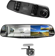 Vehicle Blackbox DVR with Full 1080 HD Touch Screen Rear View Camera